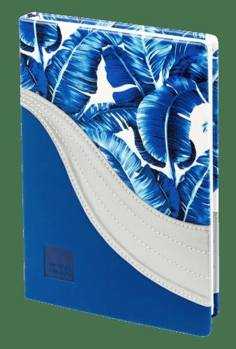 Ежедневник А5 96л "Wave" синий, иск.кожа, тв.переплет, In Folio